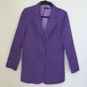 SHEIN Violet Blazer with Button Detail